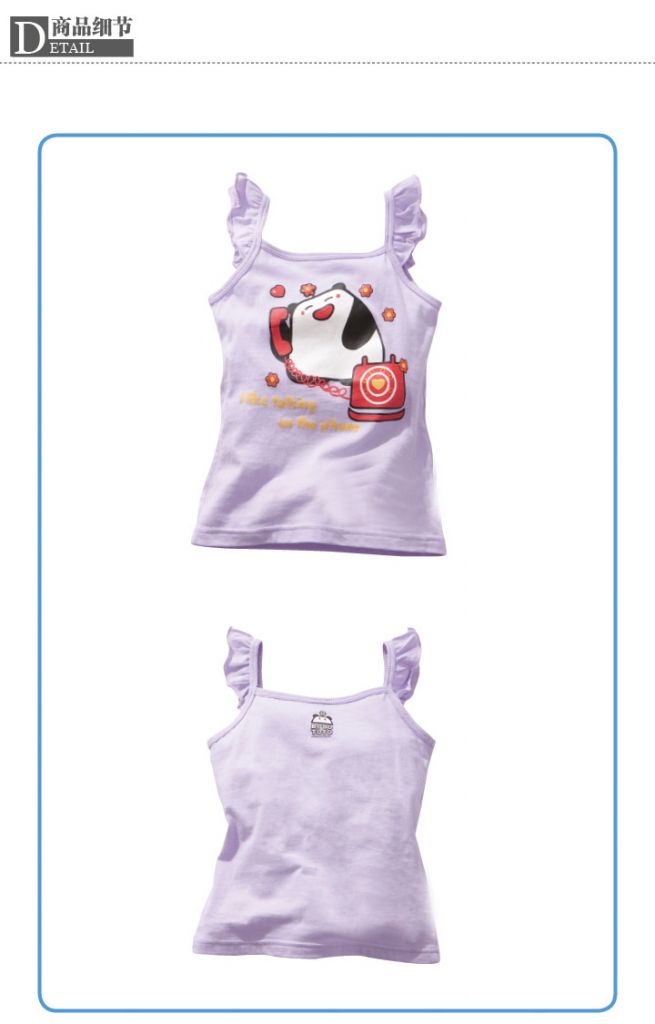 Children girl cotton T-shirts kids tank top