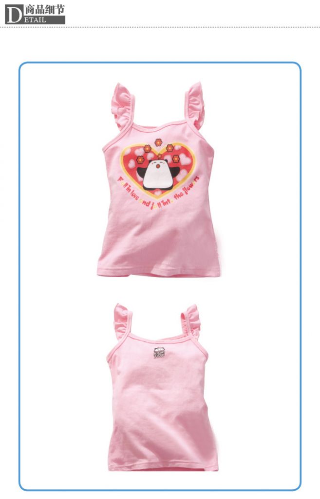 Children girl cotton T-shirts kids tank top