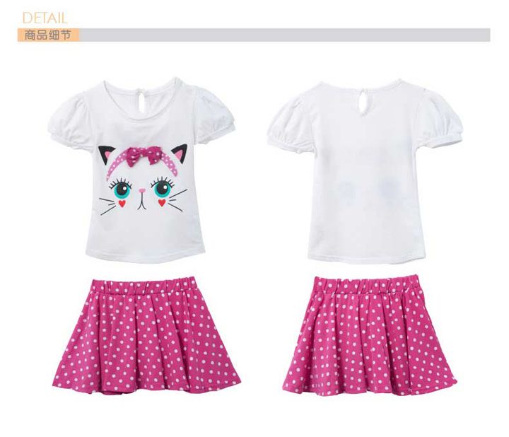 Baby girl's cartoon clothing suits T-shirts and skirts