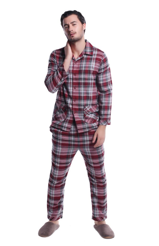 Men's cotton pajamas boy's sleepwear nightwear