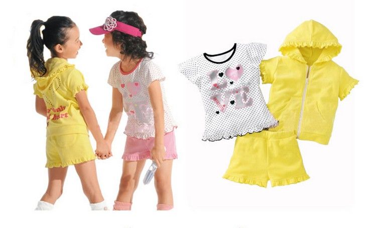 Girl summer suits children clothing sets T-shirts and pants