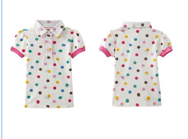 Girl's polka dots polo-shirts T-shirts