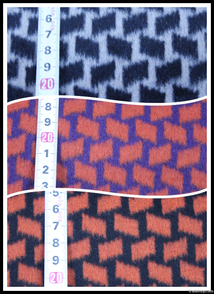 Xiya jacquard dobby rhombus spot wool fabric 520g/m
