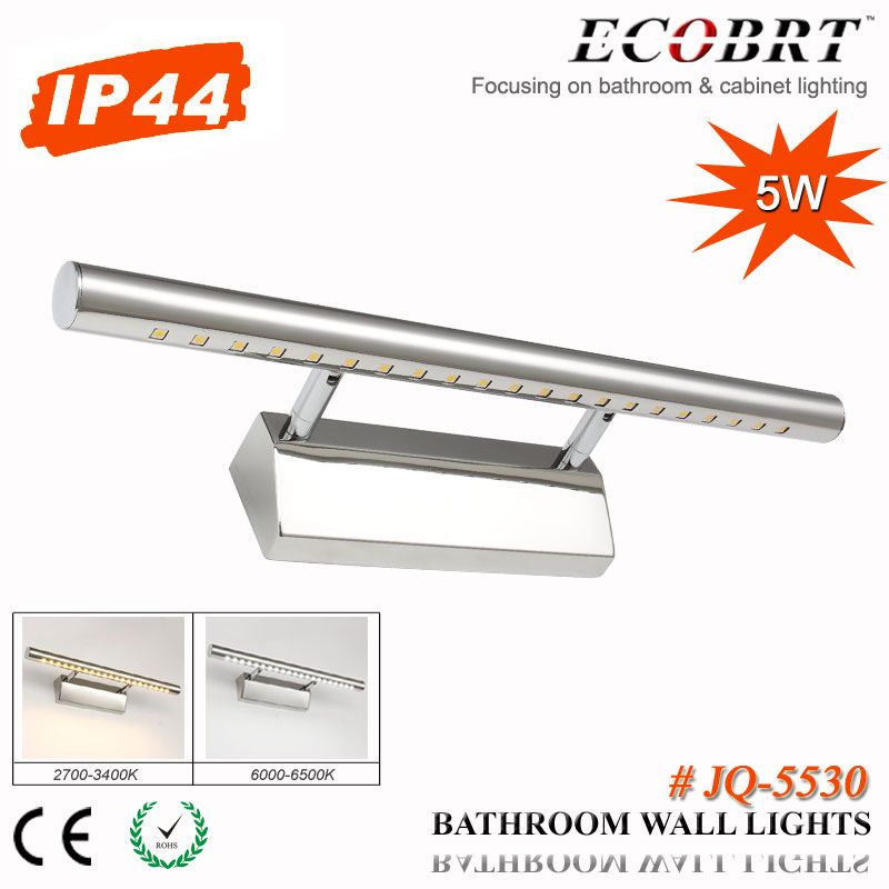 [ECOBRT] 5W Stainless Steel Bathroom Mirror Light LED wall Lamps indoor 100-240V AC