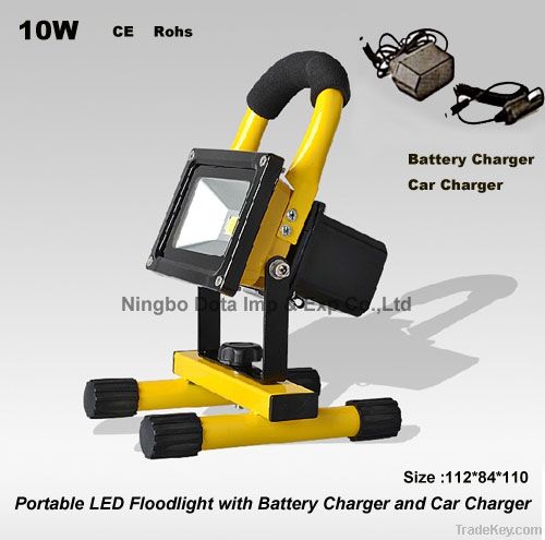 10W Portable LED Floodlight with Battery Charger and Car Charger (DT-P