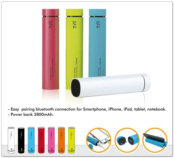 2014  Microphone Bluetooth Speaker/Power Bank 3800 mAH