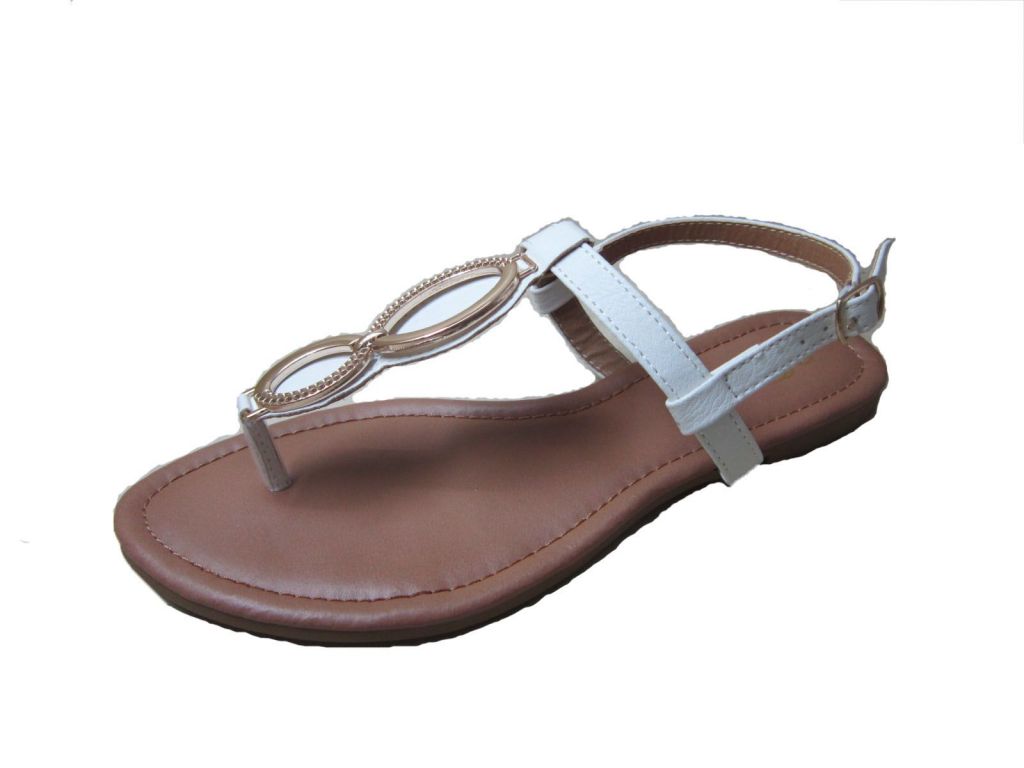 2014 summer new design flip-flop metallic flat sandal, girl,lady shoes