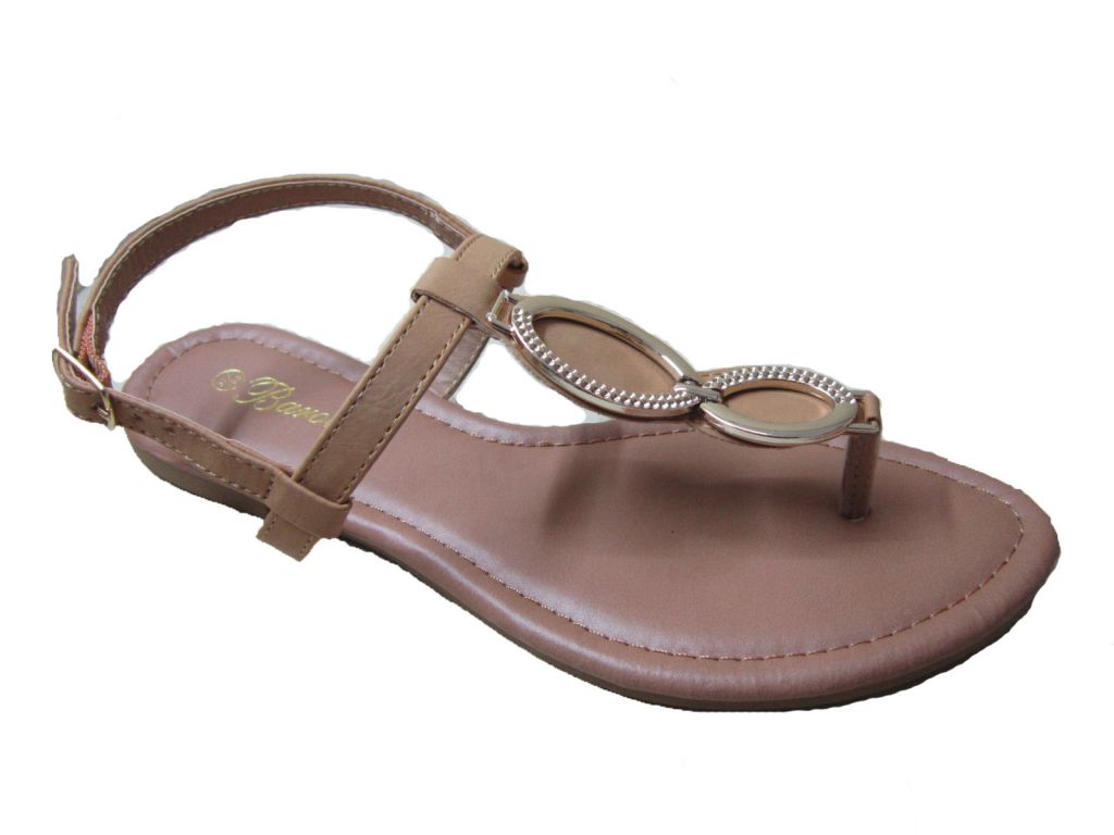 2014 summer new design flip-flop metallic flat sandal, girl,lady shoes
