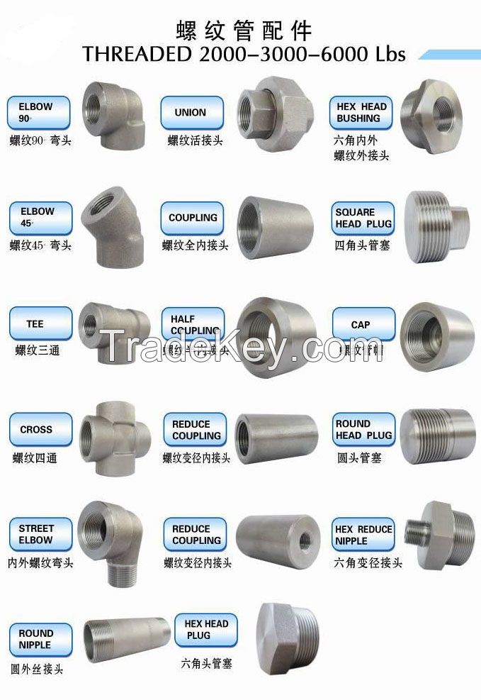 THREADED FORGED PIPE FITTINGS
