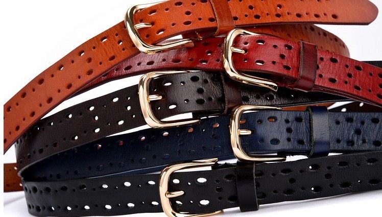 Korean Version Of The Retro Pure First Layer Of Leather Belt Wild Fashion Genuine Female Hollow