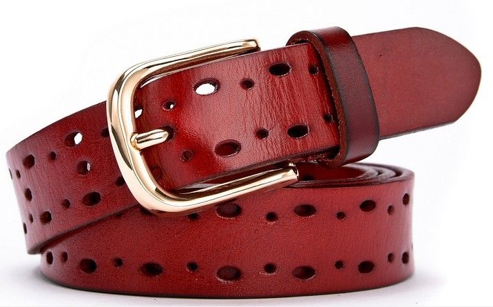 Korean Version Of The Retro Pure First Layer Of Leather Belt Wild Fashion Genuine Female Hollow