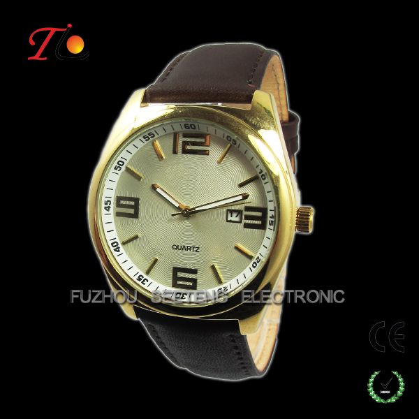 High quality leather wrist watch for men