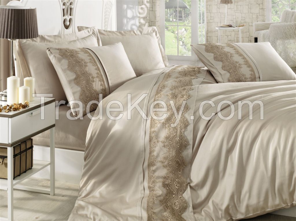 Cotton Satin King Size Duvet Cover Set - Isabel