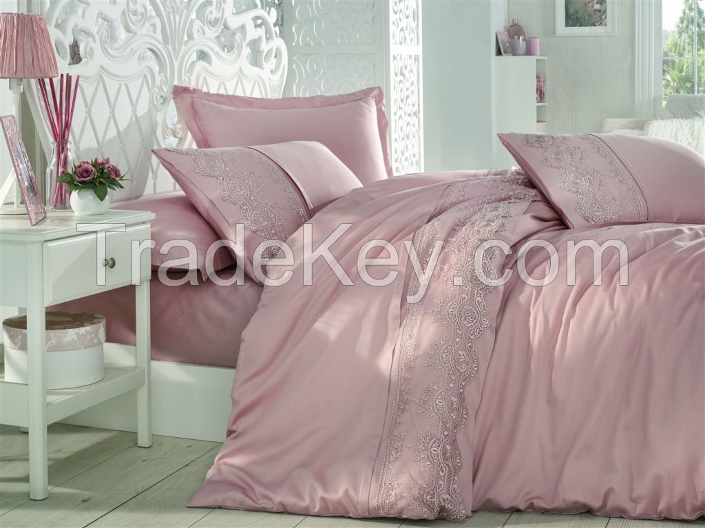 Cotton Satin King Size Duvet Cover Set - Isabel