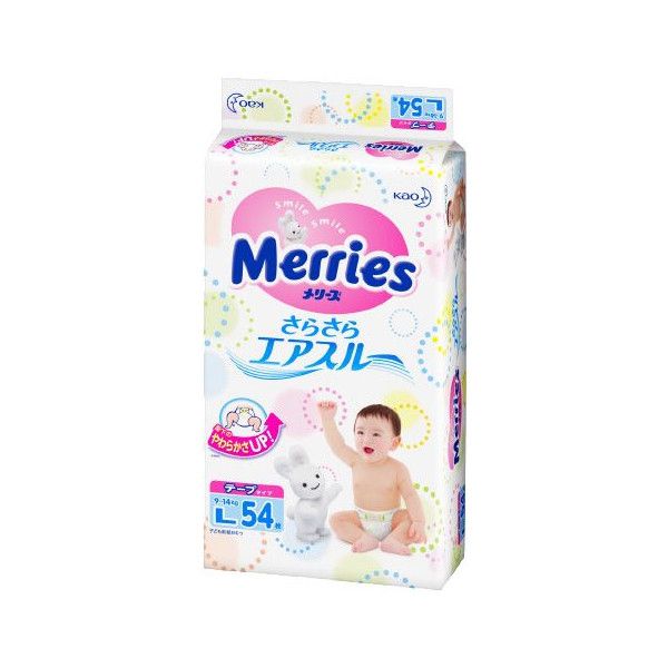 Merries baby diaper Tape L54 made in Japan