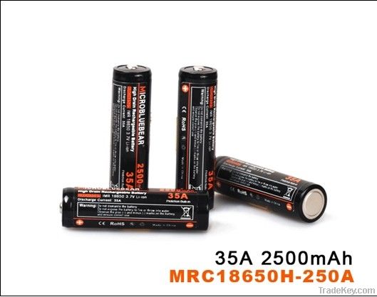 35A IMR 18650 3.7V 2500mAh High Drain battery with Flat top big mod ba