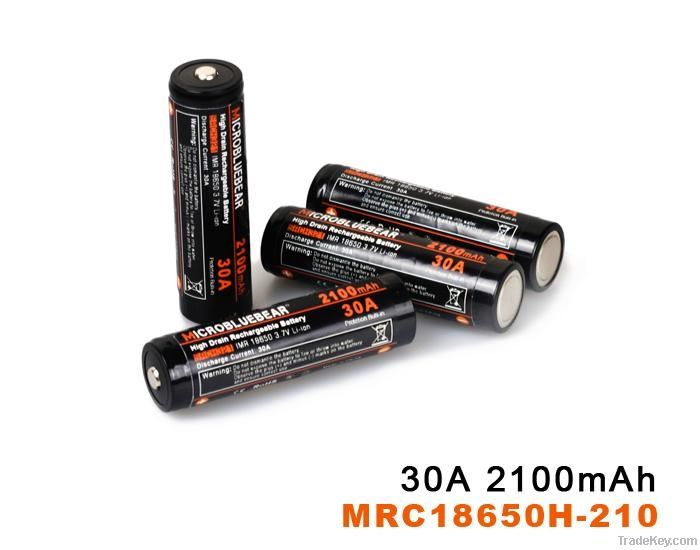 IMR 30A 18650 2100mah Rechargeable LiMN battery-button top