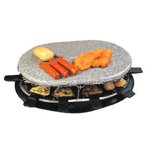 Grill for 8 persons with 8 small pans with marble plate