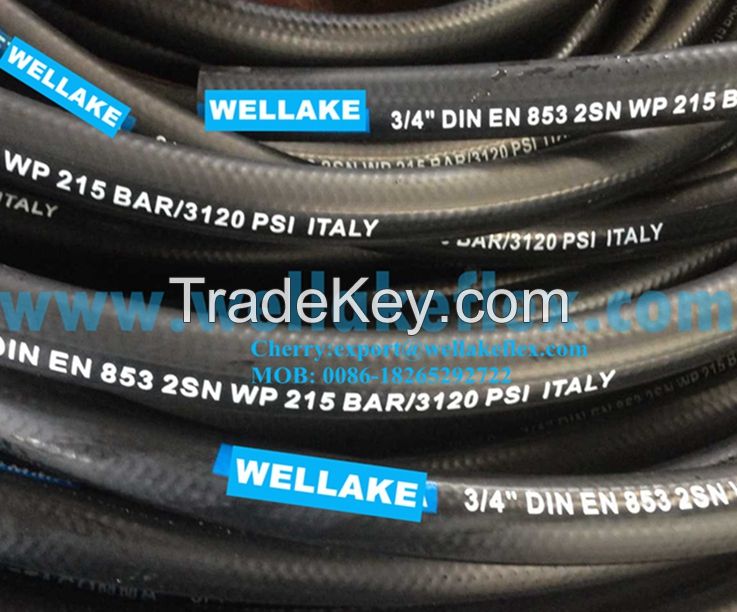 hydraulic hose rubber hose smooth surface, 2SN, 3/8"
