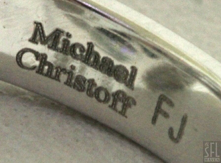 Michael Christoff heavy 18K white gold 29.13CTW diamond/aquamarine cocktail ring.