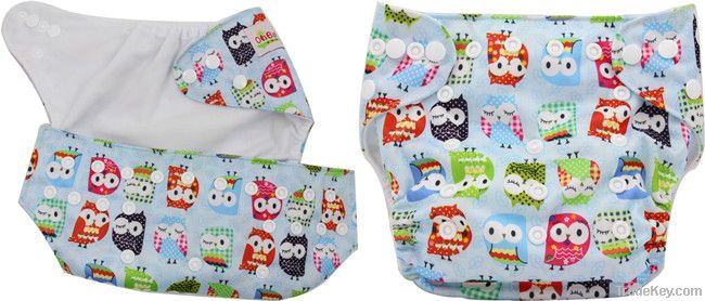 Ohbabayka waterproof Reusable double row snaps pocket cloth diaper