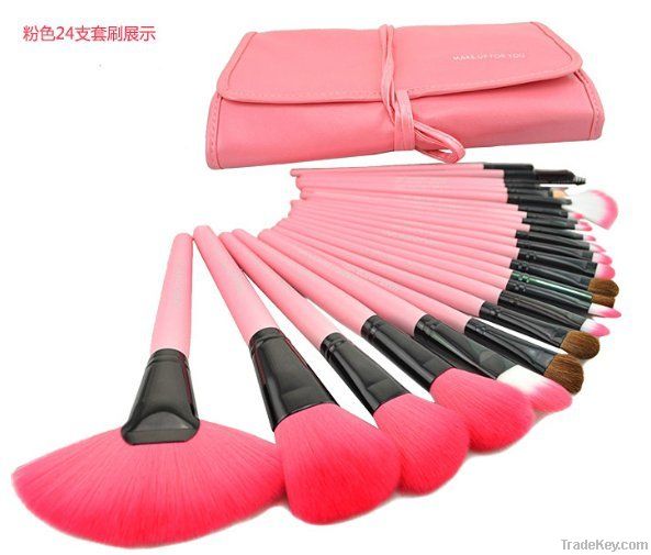 YASHI 24PCS Best Goat Hair Makeup Brush Set OEM LOGO With Best PU BAG