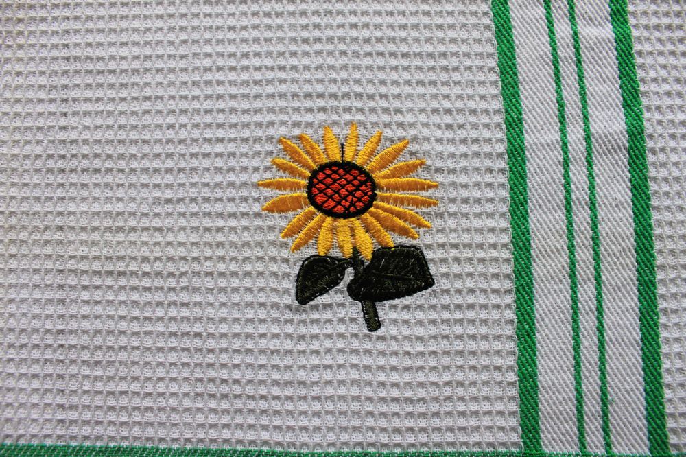 Embroidered tea towel