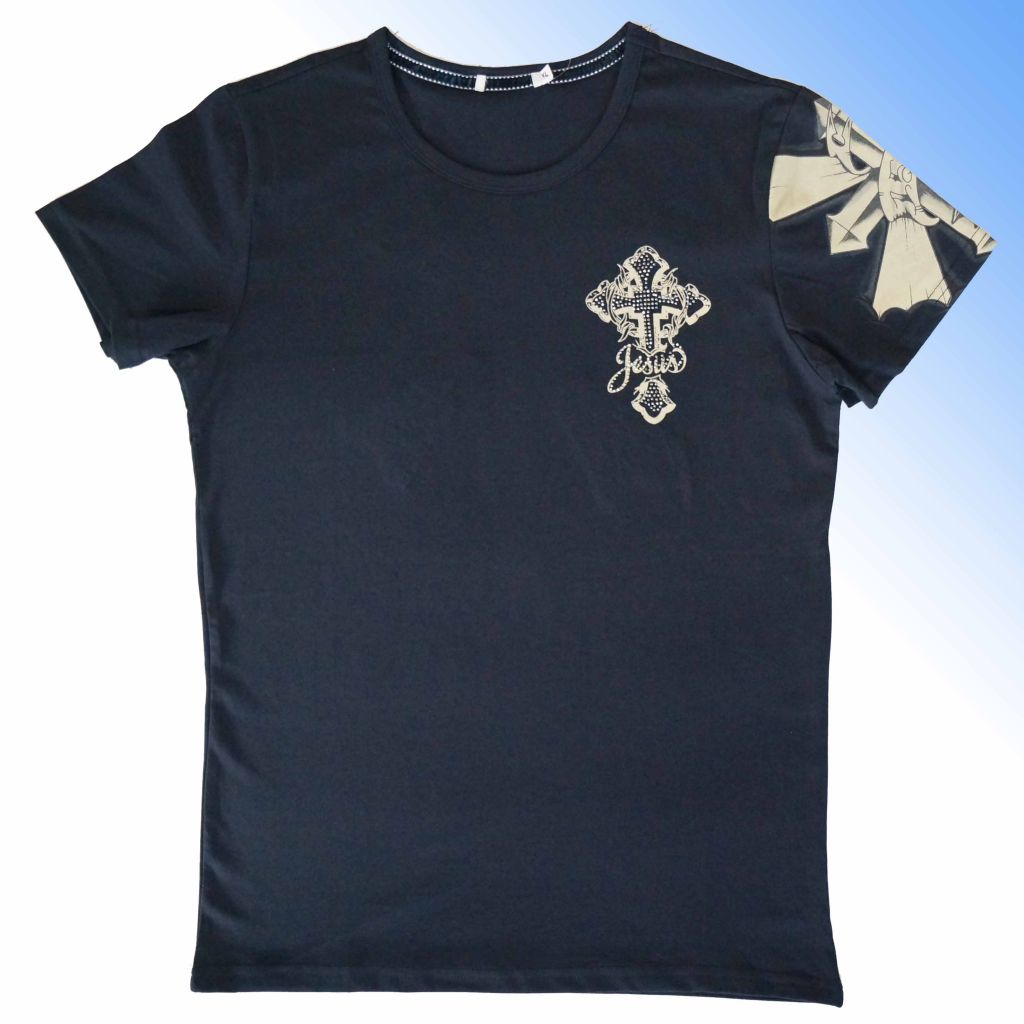 Men's short sleeve round neck t-shirt with customized printing