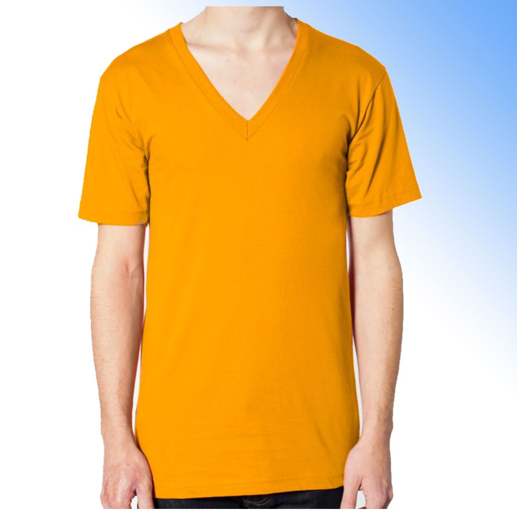 100% cotton blank men's t-shirt with V-neck