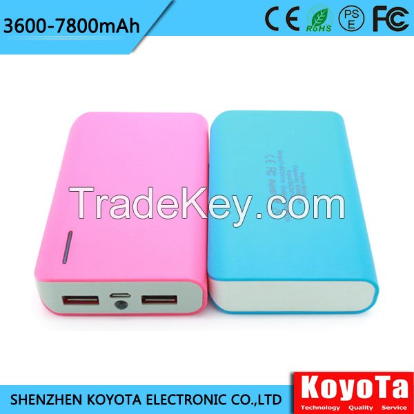 real capacity 18650 power bank 7800mah factory directly