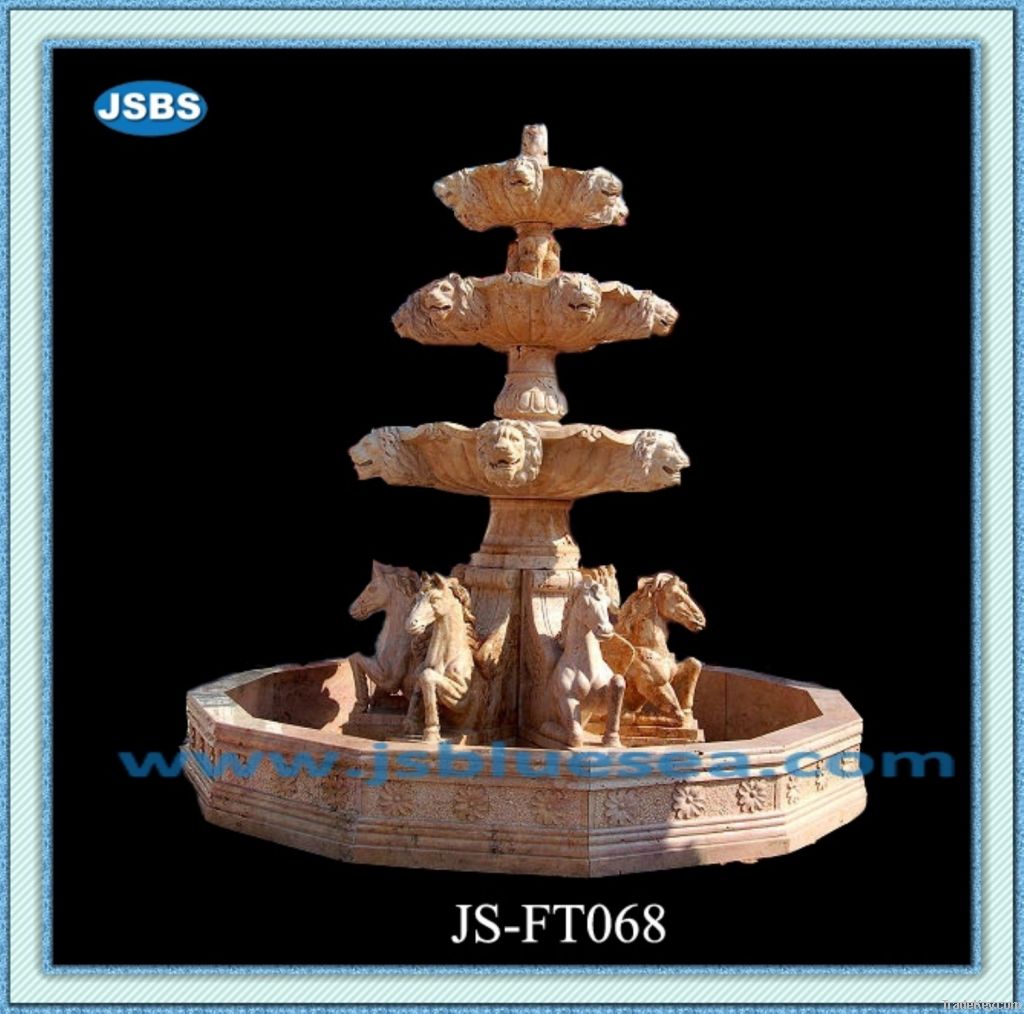 Hand Carved Natural Stone Garden Fountain