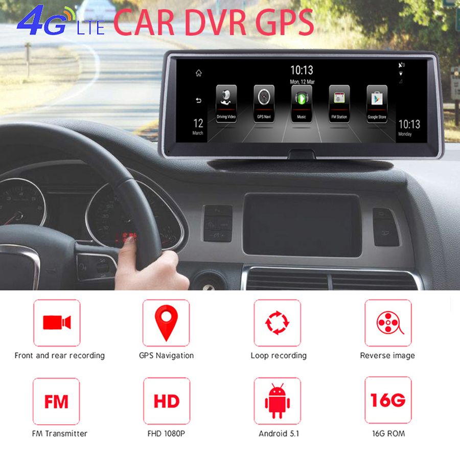 8inch Android 4G car GPS navigation+DVR+Rear View Camera