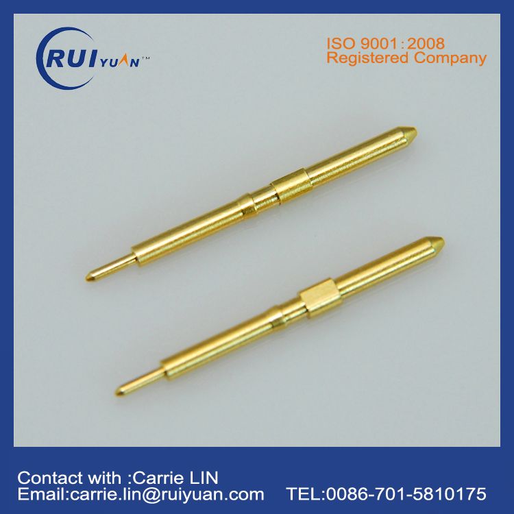 Gold Plated Brass Pin Connector with Spring