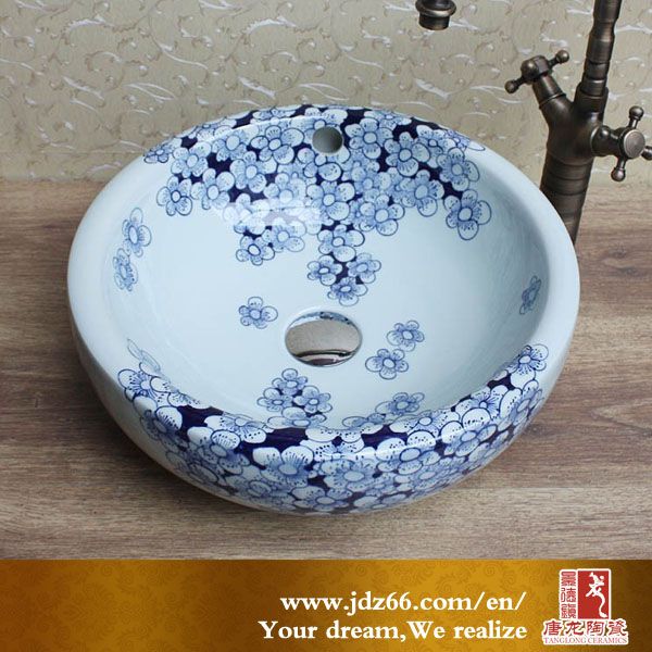 Jingdezhen high quality double layer customized bathroom ceramics porcelain basin