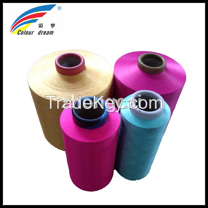 100% Polyester Yarn DTY(Draw Texturing Yarn),Color DTY 75D-600D,Semi-dull DTY ,Bright DTY