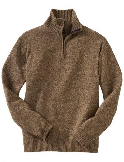 cashmere pullover, half zip style