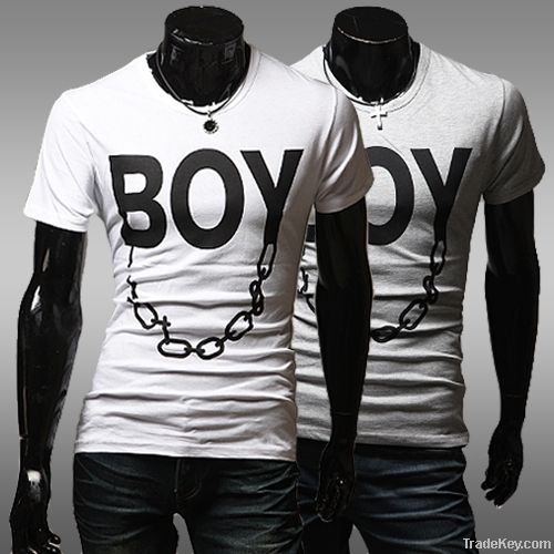 Fashion, cultivate one's morality round collar short sleeve T-shirt