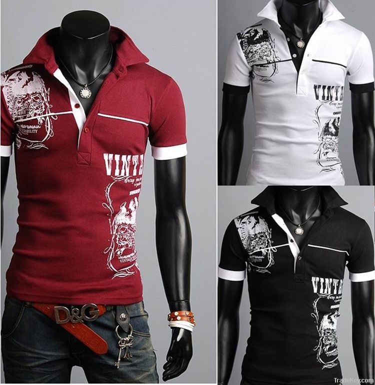 Men's short sleeve polo shirt collar T-shirt