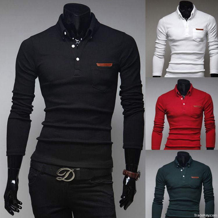 Free shipping! Long sleeve T-shirt POLO unlined upper garment