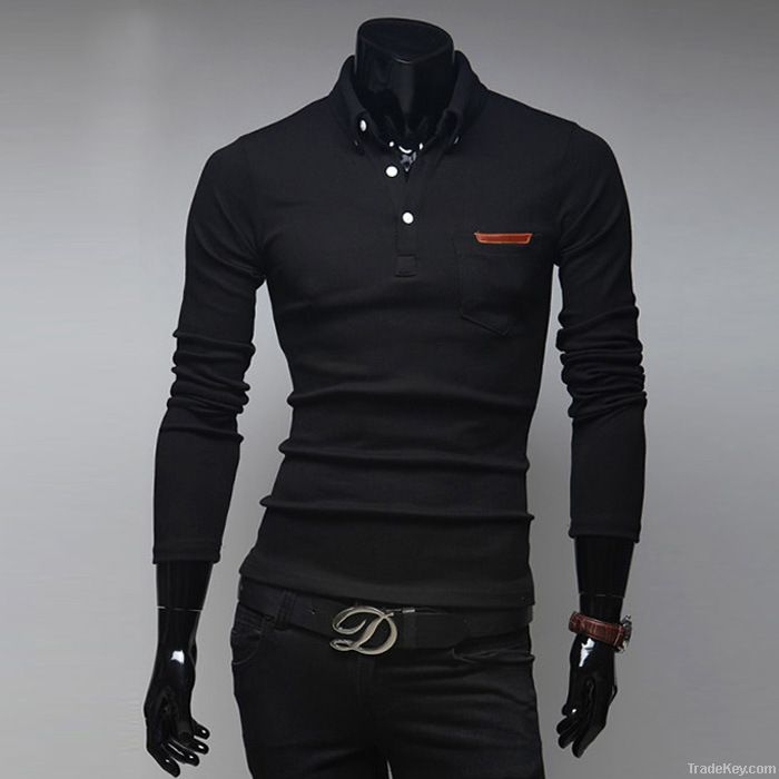 Free shipping! Long sleeve T-shirt POLO unlined upper garment