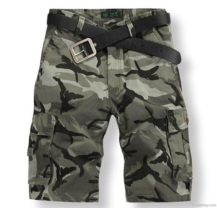 Free shippingMen camouflage pants overalls cotton shorts