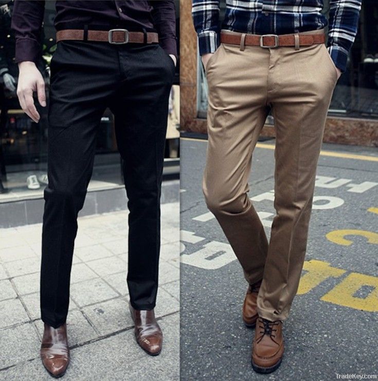 Free shippingMen's pure color pants men's trousers, fashion pant