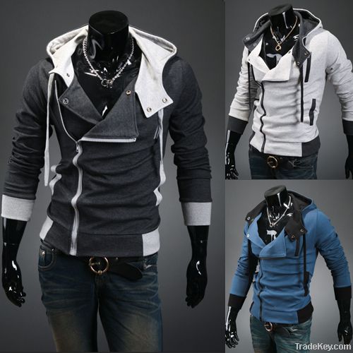 Men hooded cardigan cultivate one's morality men's fleece coat