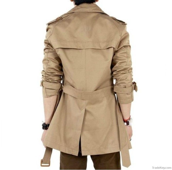 Men's fashion leisure long trench coat han edition