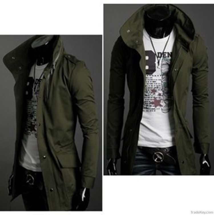 Men's cotton zipper dust coat of cultivate one's morality