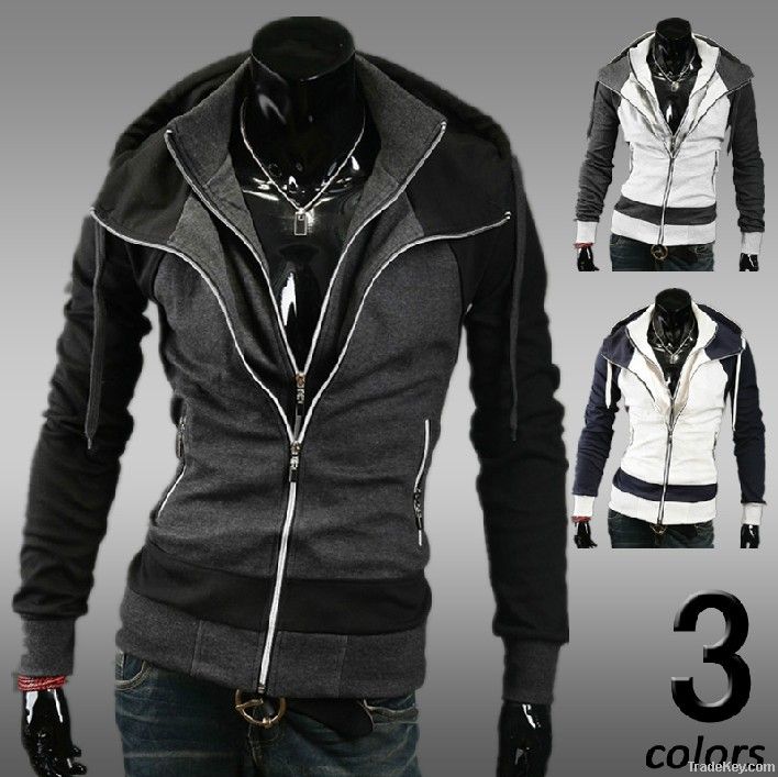 Men's wear false two hooded fleece jackets