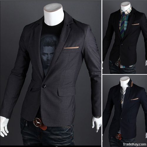 New men's boutique a grain of buckle leisure suit