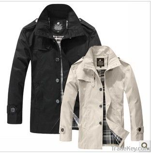 New men handsome autumn wear thin trench coat