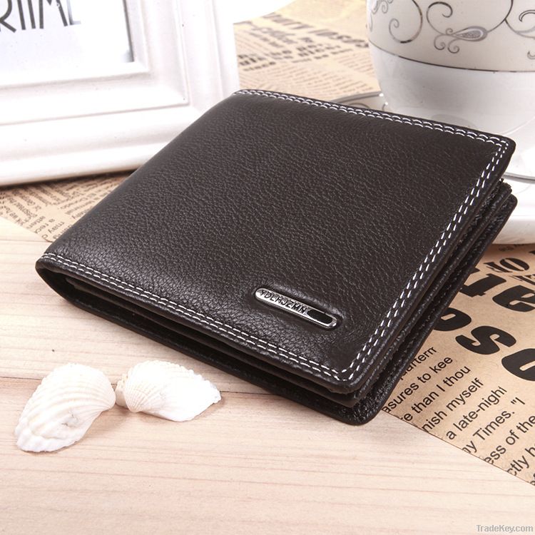 Men's high-end fashion brief paragraph leather wallet