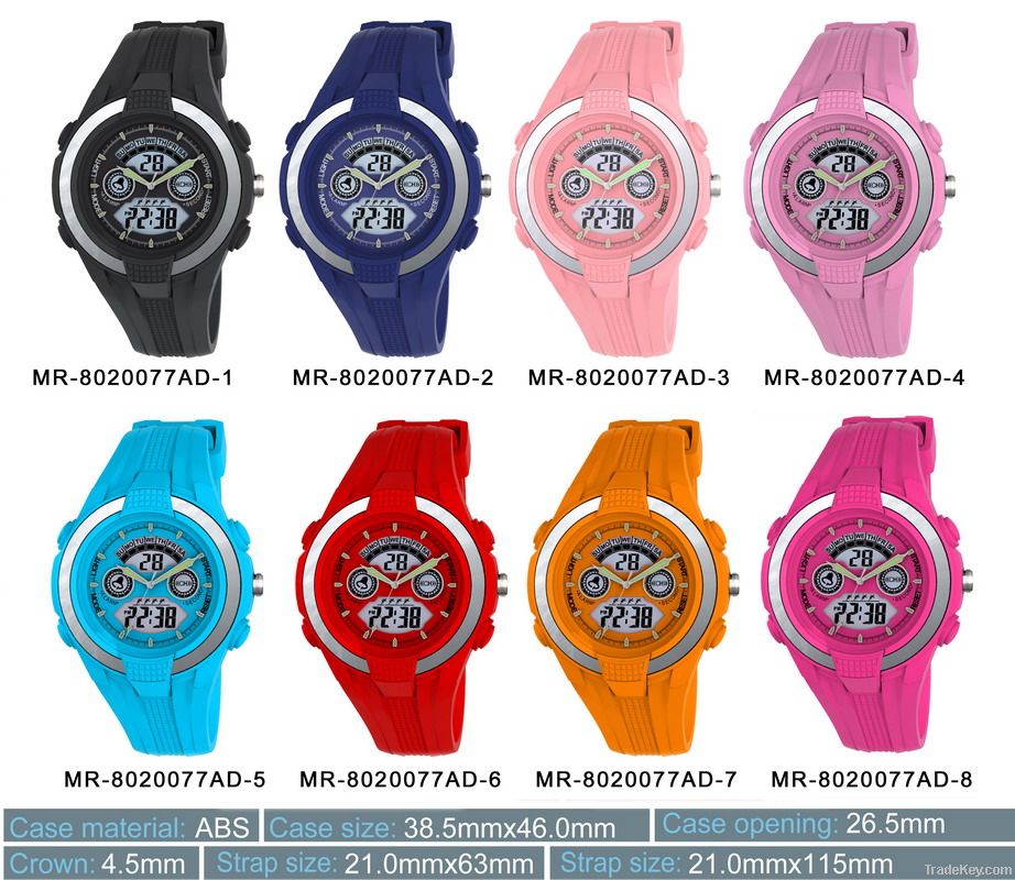 2014 newest design digital sports plastic watch for boy and girl
